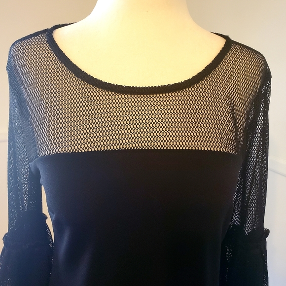 Thalia Sodi tiered long sleeve mesh top - Picture 2 of 10